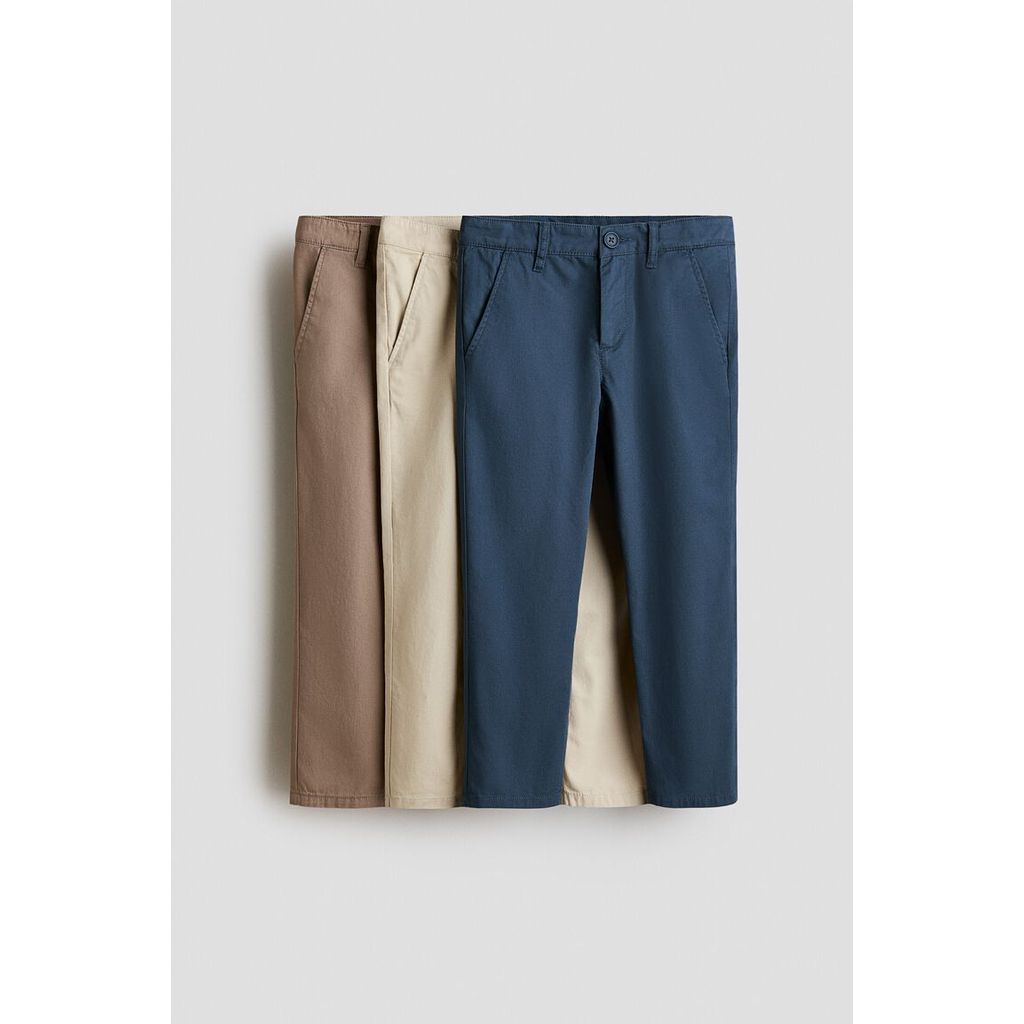 H&M(เอชแอนด์เอ็ม) ชิโน่ผ้าฝ้ายทวิล 3 ชิ้นแพ็ค Boys 3-pack cotton twill chinos 1270396_3