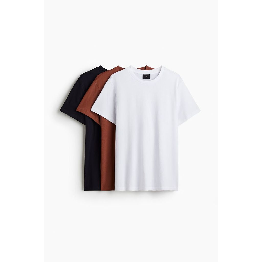 H&M(เอชแอนด์เอ็ม) ชุดเสื้อยืด Regular Fit 3 ตัว ผู้ชาย 945531_22