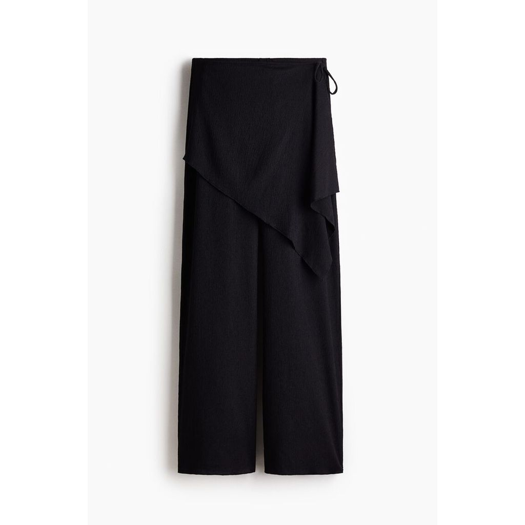 H&M(เอชแอนด์เอ็ม) กางเกงทรงกว้าง ดีไซน์ห่อผ้ารอบเอว Women Wide wrap-detail trousers 1303314_2