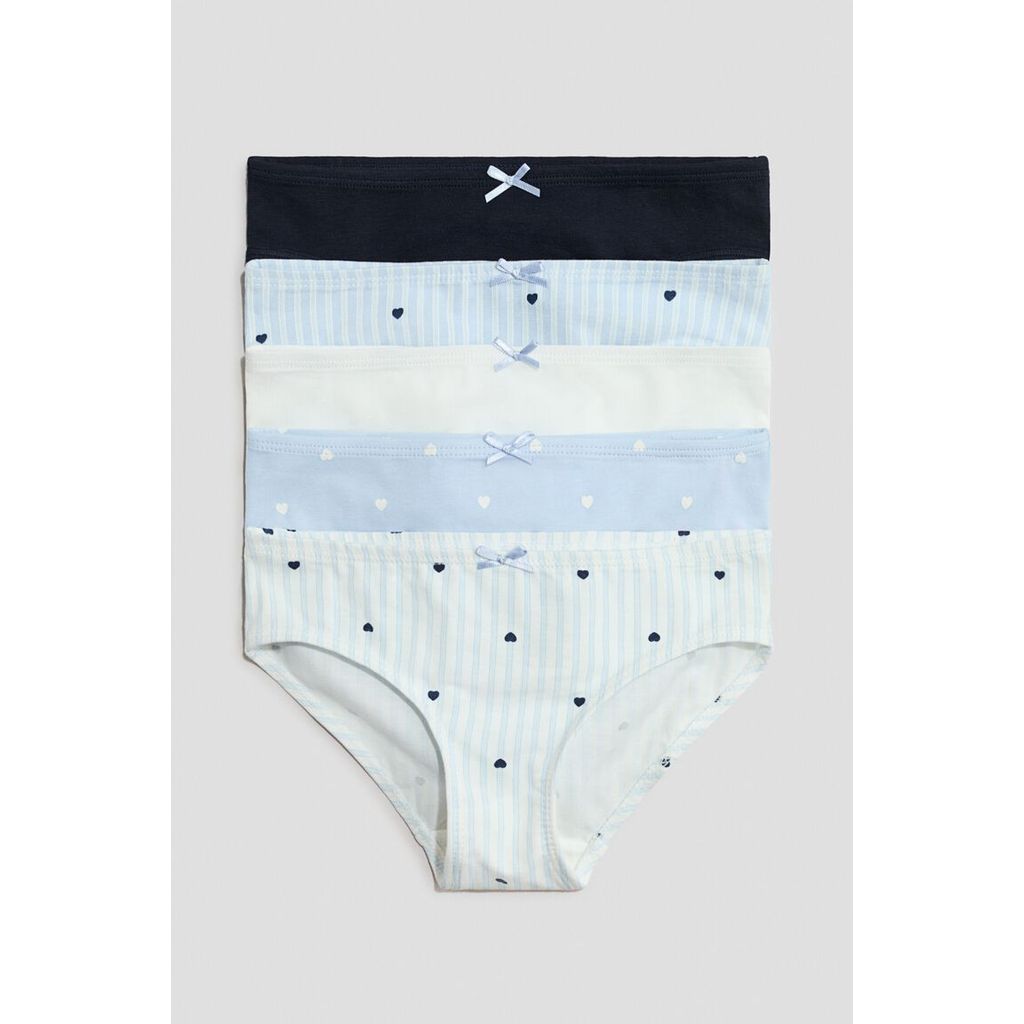 H&M(เอชแอนด์เอ็ม) แพ็ค 5 ตัว กางเกงในคอตตอน Girls 5-pack cotton briefs 1214392_15