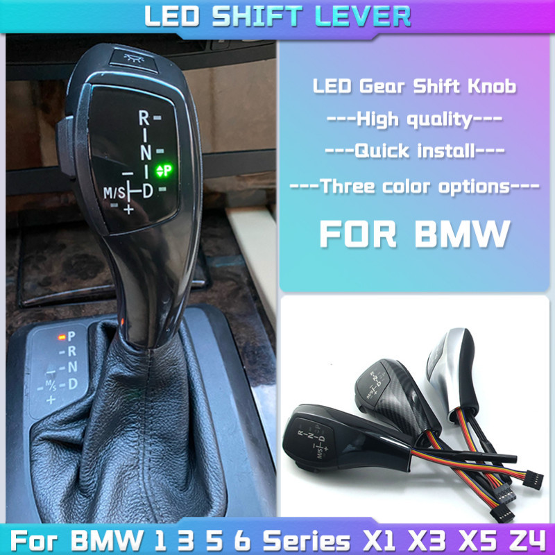 LED เกียร์ Shift Knob Shifter Lever สําหรับ BMW 1 3 5 6 Series E90 E60 E46 2D 4D E39 E53 E92 E87 E93