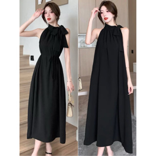 🔥เดรสออกงาน🔥  สีพื้น สไตล์ลำลอง 🌻ชุดเดรสสไตล์เกาหลีเรียบง่าย…