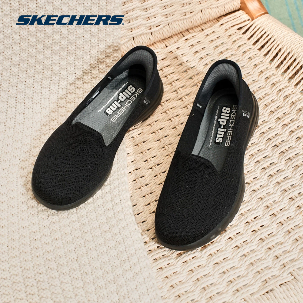 Skechers สเก็ตเชอร์ส รองเท้าผู้หญิง Women Slip-Ins Astonish Shoes - 136542-BBK Air-Cooled Memory Foam Heel Pillow, Machi