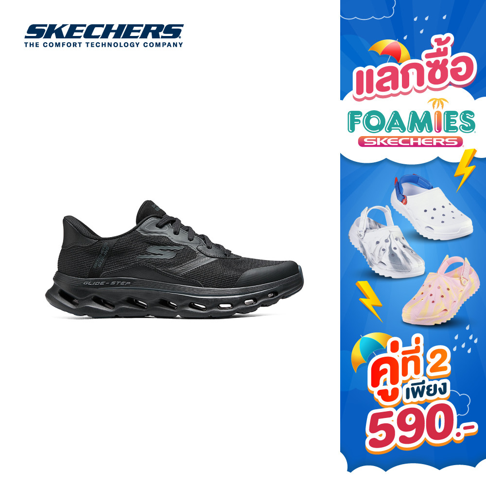 Skechers สเก็ตเชอร์ส รองเท้าผู้ชาย Men Slip-Ins GOwalk Glide-Step 2.0 Zac Walking Shoes - 216660-BBK (latest)