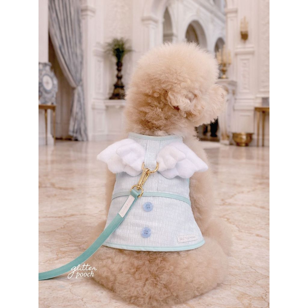 Glitter Pooch Harness ชุดรัดอก สายจูง เสื้อผ้า สุนัข, หมา, แมว, สัตว์เลี้ยง พร้อม สายจูง รุ่น Milky Nephophile