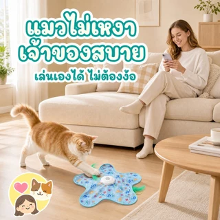 💎พร้อมส่ง ของเล่นแมวไฟฟ้า Hide and Seek เคลื่อนไหวสุ่ม360° ฟูสายล่อแมว อัตโนมัติ คลายเหงา💎