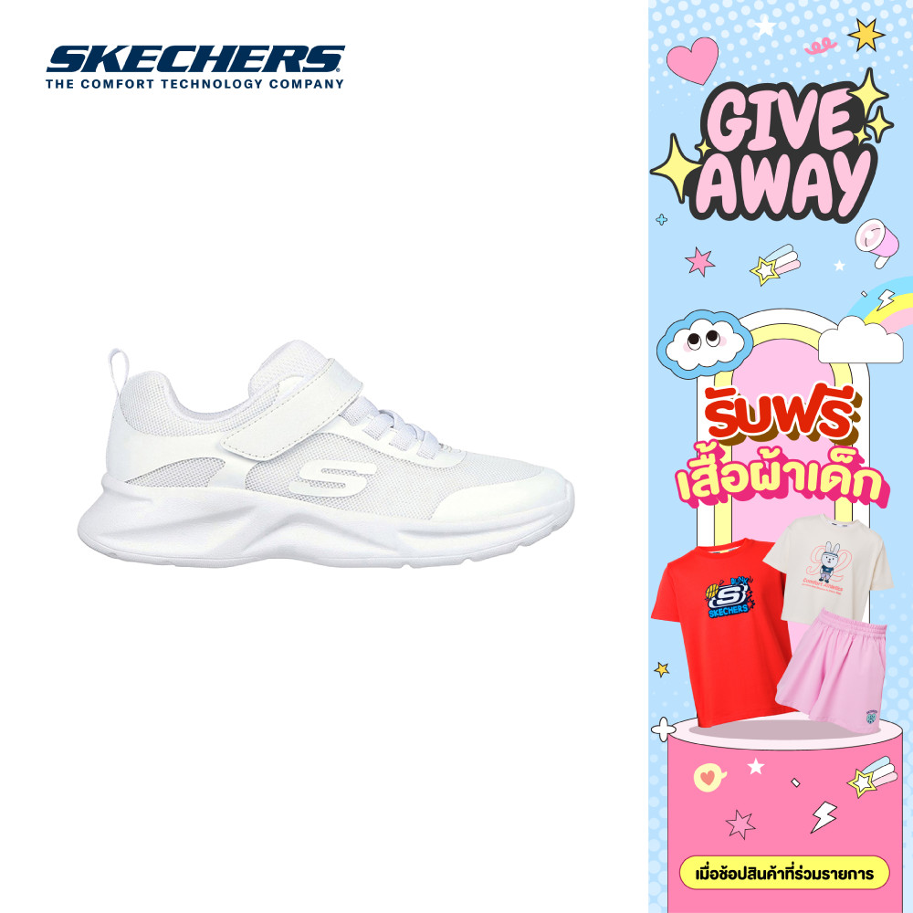Skechers สเก็ตเชอร์ส รองเท้านักเรียนเด็กผู้หญิง Girls Dynamatic Dynamatic Shoes - 303552L-WHT (latest) (BTS)