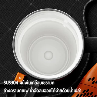 เคลือบเซรามิค แก้ว ความ เปิดฝาได้ด้วยปุ่มเดียว 1000 มล. เก็บความร้อน/ความเย็นได้ 24 ชั่วโมง ป้องกันการรั่วซึม-281