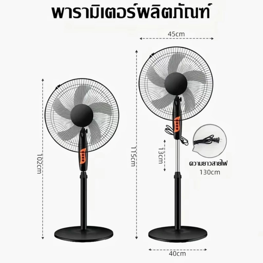 พัดลมตั้งพื้น พัดลม 16นิ้ว พัดลมไฟฟ้า ปรับความแรงลมได้ 3 ระดับ thumbnail 10