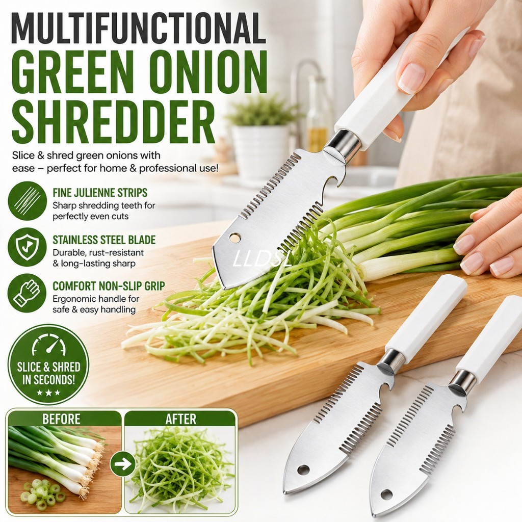 Onion Slicer Scallion Cutter Multifunctional Shredder with Stainless Steel Blade