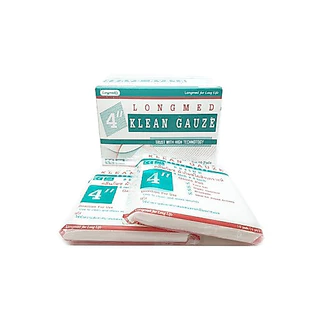 Longmed Klean Gauze ลองเมด คลีนก๊อซ ขนาด 2x2, 3x3, 4x4 นิ้ว บรรจุ 10 ชิ้น [10 ห่อ/1 กล่อง] DD 310X ผ้าก๊อชใยสังเคราะห์