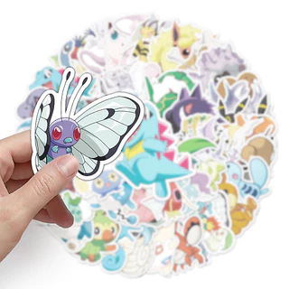 50 ชิ้นตลก Pokemon สติกเกอร์กันน้ํา DIY สําหรับโทรศัพท์แล็ปท็อปรถสติกเกอร์ Creative Home Decal