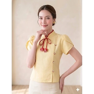 เสื้อผ้าพื้นเมืองคอจีน แขนกลีบบัว