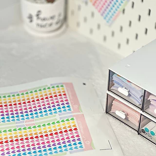 สติ๊กเกอร์หัวใจไดคัท 9 สี