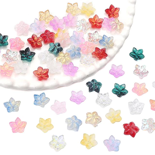 10ชิ้น/ถุง13x12มิลลิเมตรดอกไม้แก้วลูกปัดไล่โทนสีสีชี้ดอกไม้ลูกปัดเสน่ห์เครื่องประดับ ทําเอง ออกแบบสร้อยข้อมือสร้อยคอ