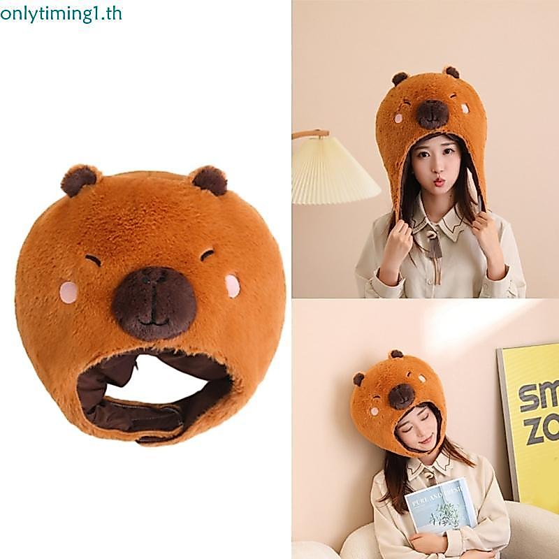 เท่านั้นtiming Plush Capybara Head Cover Furry Hat Headgear Masquerade Cosplay Supplies