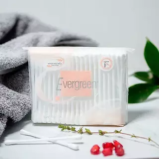 📍 (1 ห่อ) Evergreen Cotton Buds 100 ก้าน สำลีก้านเอเวอร์กรีน ผลิตจากฝ้าย 100% สำลีก้านอเนกประสงค์
