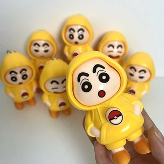 【พร้อมส่ง】Crayon Shin-chan ตุ๊กตาเปลี่ยนหน้าเครยอนชินจัง พร้อมพวงกุญแจพลาสติก 4ใบหน้า ของเล่นงานฝีมือ DIY ไม่มีกล่อง