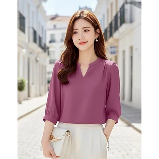 เสื้อคอวี ผ้าไหมอิตาลี ใส่สบาย สั่งตัดจากโรงงานไทย