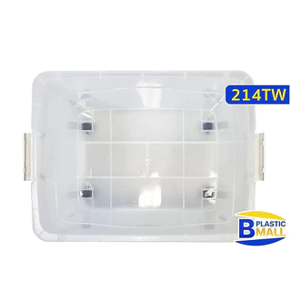 กล่องพลาสติกสีใส มีล้อเลื่อน 60 ลิตร (ยี่ห้อวัฒนา 214TW) ขนาด 43x57x35cm กล่องสีใส วางซ้อนได้ กล่อง60ลิตร