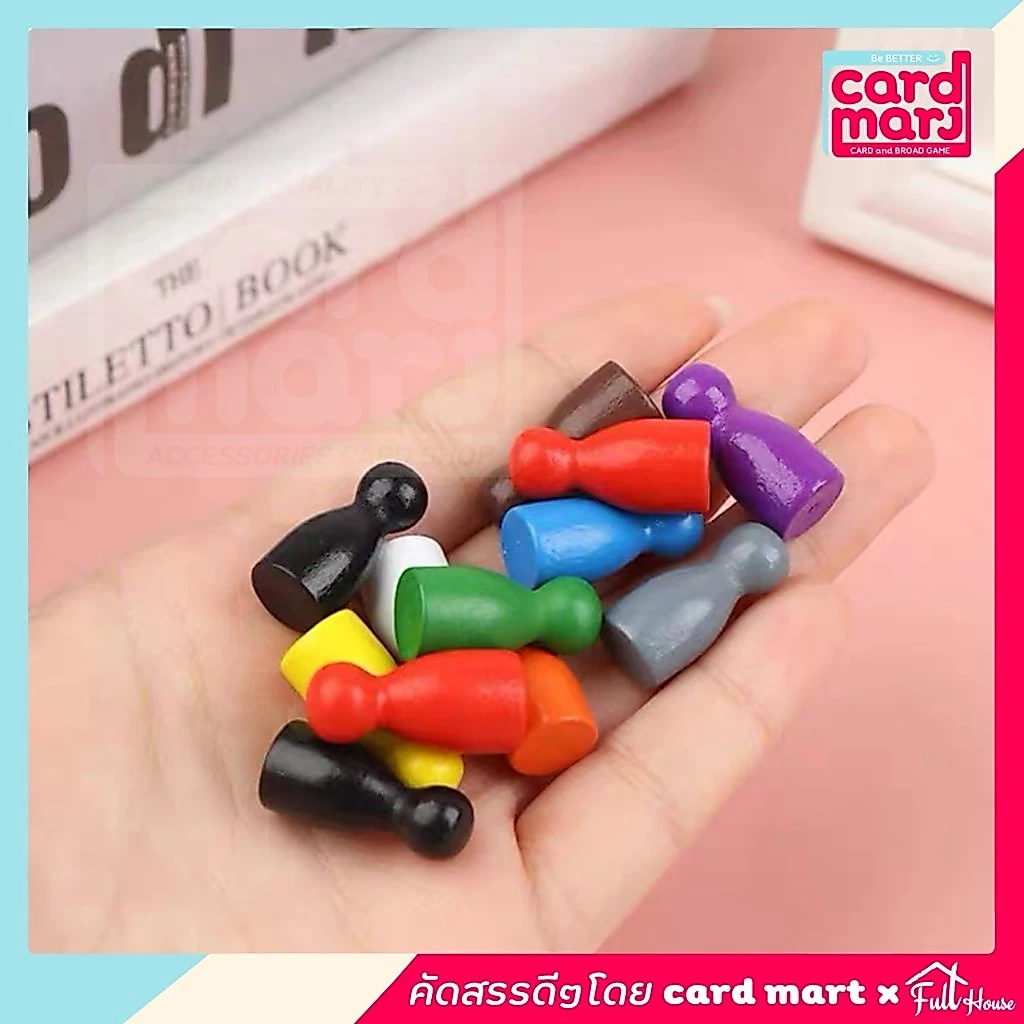 [3฿]🔥 พร้อมส่ง🇹🇭ตัวPawn Diskไม้ โทเคนไม้ Wooden Token ตัวเดิน cube บอร์ดเกมส์ board game ไม้ thumbnail 4