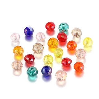 ลูกปัดแก้วคริสตัล 2-8มม. 70-195ชิ้น สีโปร่งแสง สำหรับสร้อยข้อมือ DIYเครื่องประดับ