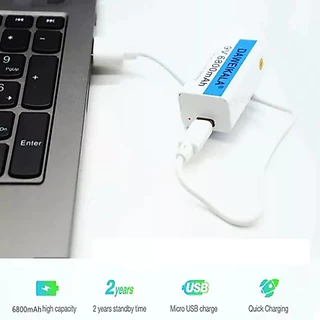 ถ่านชาร์จ 9V 6800mAh เต็ม Li-ion Battery แบตเตอรี่ที่มีคุณภาพสูง ชาร์จได้1500ครั้ง 1ก้อน/PCS แถมสายชาร์จให้ แบตเตอรี่