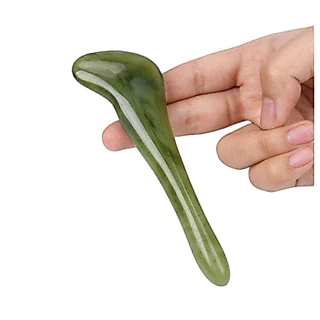 เซอร์เพนทีน(Serpentine) 7ชิ้น หินกัวซา ลดหน้าบวม กัวซานวดหน้า กวซาหยก gua sha