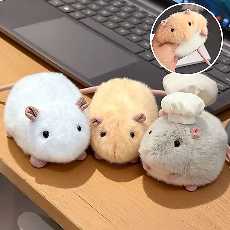 COD ตุ๊กตาหนูแฮมสเตอร์นุ่มฟู ลายหมวกเชฟ วัสดุฝ้ายPP น่ารัก ปลอบประโลม คลายเครียด เหมาะเป็นของขวัญวันเกิด