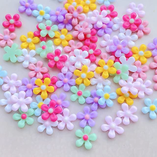 ยี่ห้อใหม่ 100 ชิ้น 3ง ดอกไม้รูปแบบเรซิ่นตกแต่งเล็บ ทําเอง