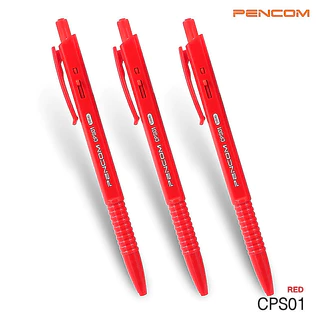 ปากกาหมึกน้ำมัน Pencom CPS01 หัวปากกา 1.0 MM. แบบก จำหน่าย 12 ด้าม และ 50 ด้าม หมึกแดงและหมึกน้ำเงิน