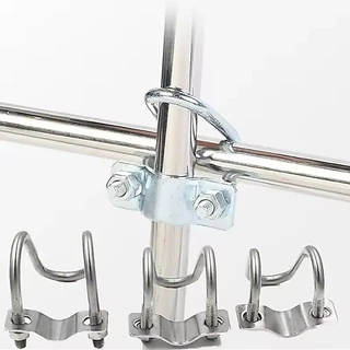 อุปกรณ์ที่ล็อคท่อเหล็ก รูปตัวยู ตัวล็อคเหล็ก ใช้ในฟาร์ม แคลมป์รัดท่อ Galvanized Steel Pipe Clip