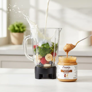 เนยถั่วลิสงครีมมี่ 100% | Creamy Peanut Butter | โปรตีนจากพืช ไฟเบอร์สูง ไม่มีน้ำตาล เกลือ และน้ำมันเพิ่ม | Zivvy's