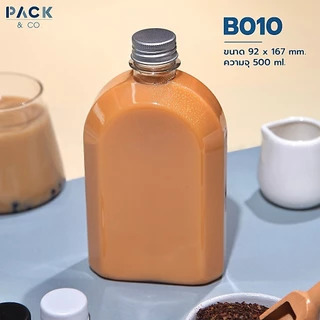 ขวดใส่ปลากัด ขวดแบน ไหล่ลาด 500ml ขวดPET (*เฉพาะขวด 30ใบ *) ไม่มีฝา B010