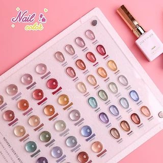 Jiao YAN SHE 24 สีลูกปัดแก้ว Cat Eye Silk Light Nails ยาทาเล็บชุดกาว (JYS) ฟรีการ์ดสี