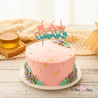 เทียนวันเกิด Happy Birthday สีกลิต​เตอร์​พาสเทล สดใส(HBD-01)