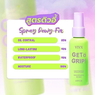 สเปรย์ล็อคเมคอัพ สูตร Dewy Matte ล็อคเมคอัพติดทน ผิวดิวอี้ฉ่ำโกลว์ ควบคุมความมัน 60ml VIVX