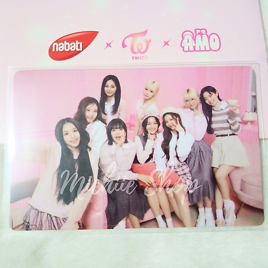 สมาชิกทั้งหมดสองครั้ง x Nabati Strawberry Photocard | ภาพนาบาติ x Twice x Amo OFC