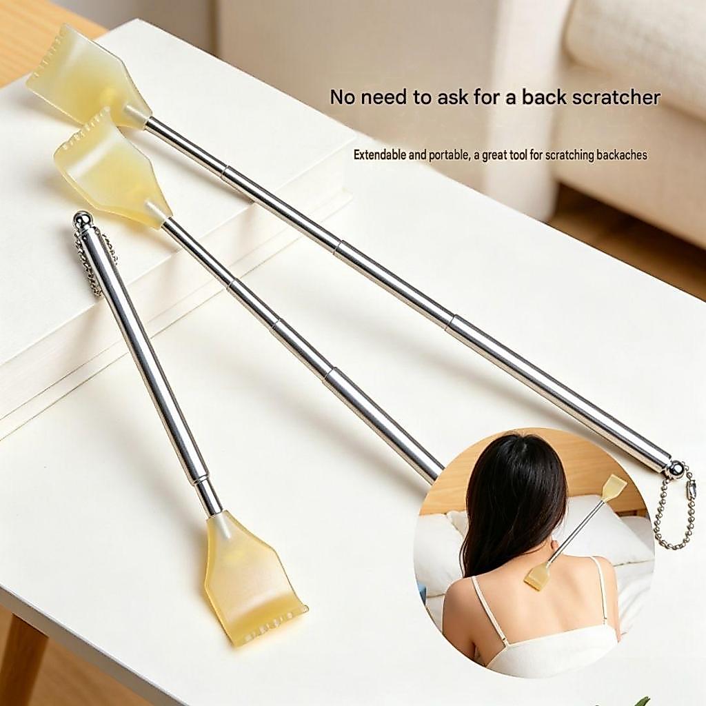 5PCs กลับ Scraper Telescopic Retractable Back Scratcher ขยาย Body นวด Anti-itch Stick ปรับแบบพกพาสแตนเลส Body อาการคันนวดด้วยตนเอง
