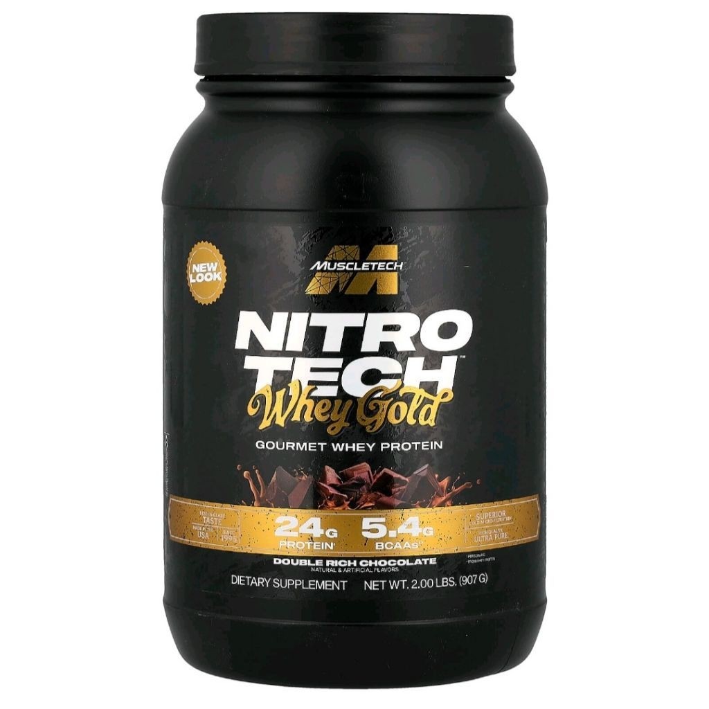MuscleTech, Nitro-Tech Whey Gold, Gourmet Whey Protein Double Rich Chocolate, 2 lbs (907 g)