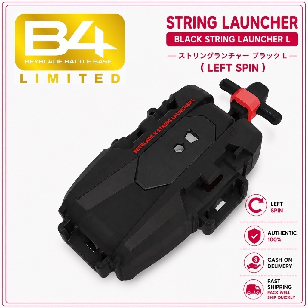 [ ของแท้ พร้อมส่ง ] TAKARA TOMY BEYBLADE X | หมุนซ้าย สีดำ  STRING LAUNCHER L ( LEFT SPIN ) LIMITED