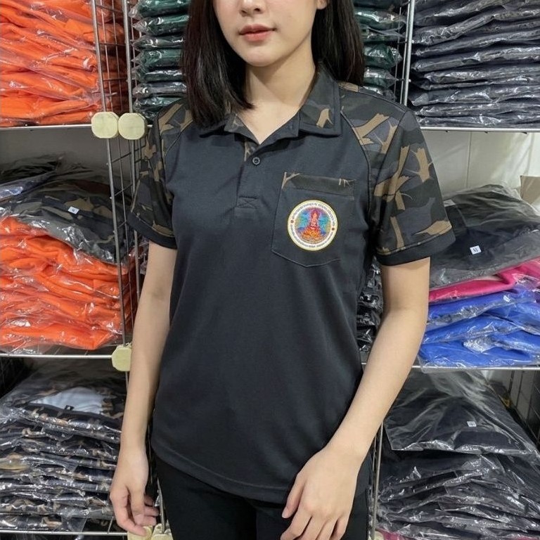 เสื้อโปโลลายกรมอุทยานสีดำ ผู้หญิง