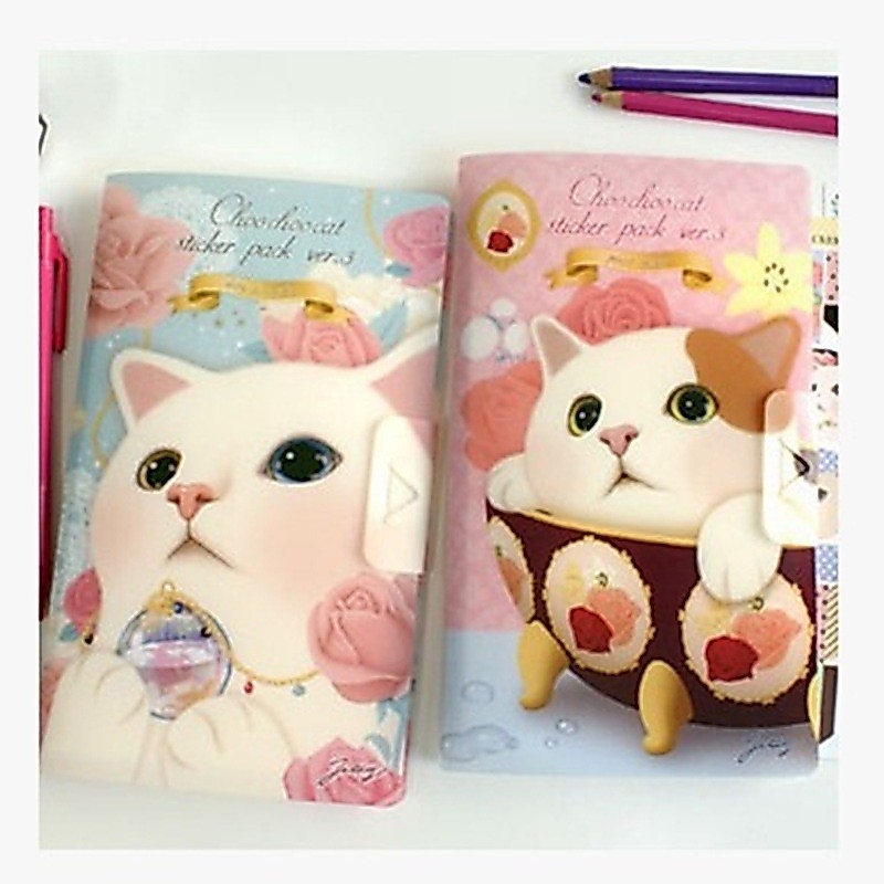 สติ๊กเกอร์ ไดอารี่สหายแมว สติ๊กเกอร์ชุด V.3สติกเกอร์ไดอารี่ (8ชิ้น)