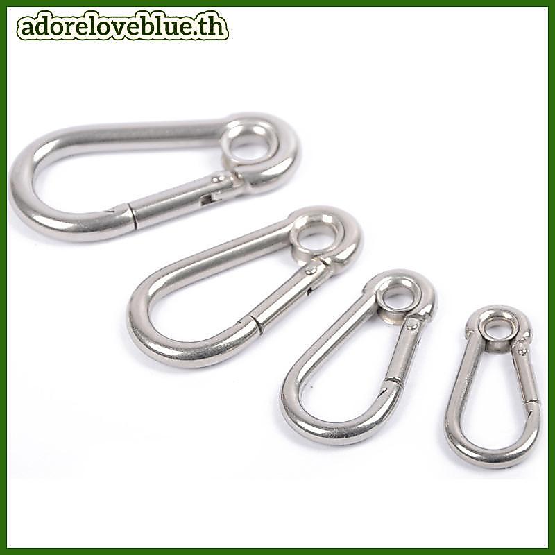 Adoreloveblue M4 M5 M6 M7 M8 สแตนเลส Carabiner Carbine Snap Hook พร้อมตาไก่สปริง Bule Key แหวน Adore