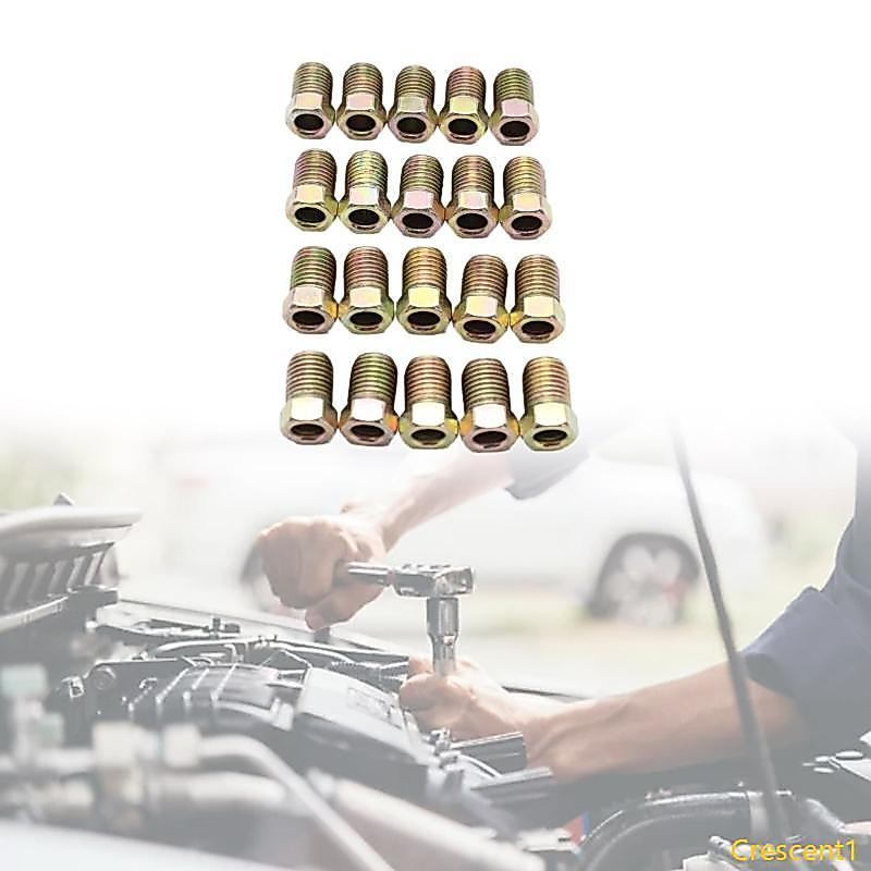 Crescent1 20 ชิ้น 3 8-24 Inverted Flare Tube Nuts Fit สําหรับ 3 16 นิ้ว Tube Brake Line Nuts