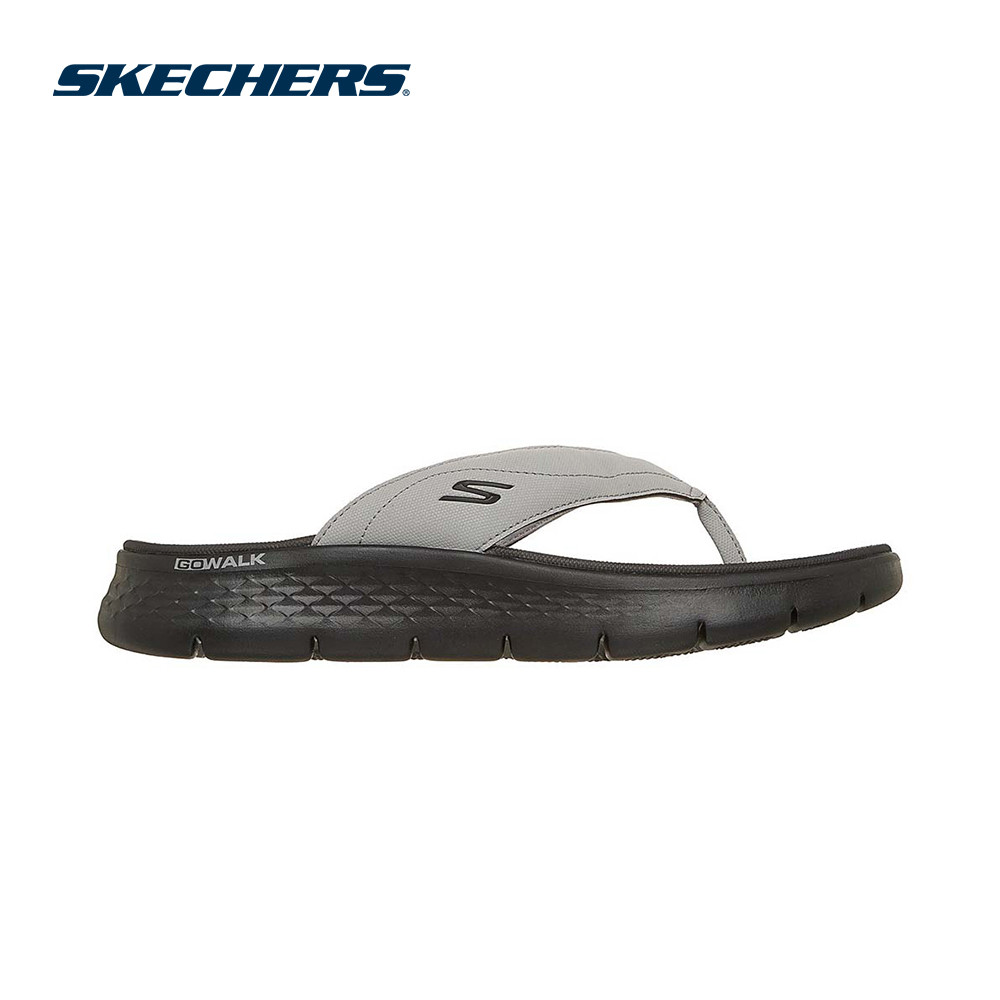 Skechers صندل رجالي GOwalk Flex — رمادي وأسود