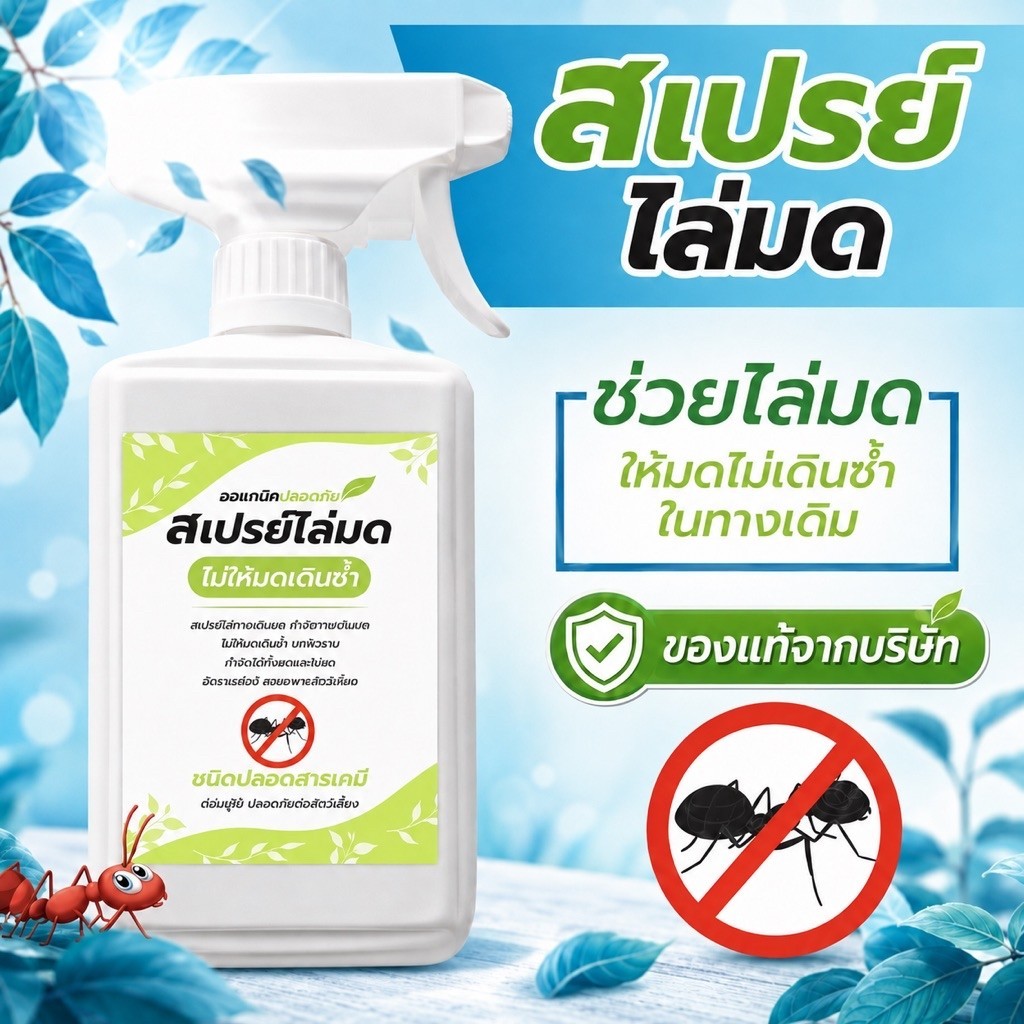 สเปรย์ไล่มด(AA-500)ป้องกันไม่ให้มดมาเดินซ้ำสเปรย์สมุนไพรฉีดกรง สัตว์เลี้ยงบริเวณถังขยะ