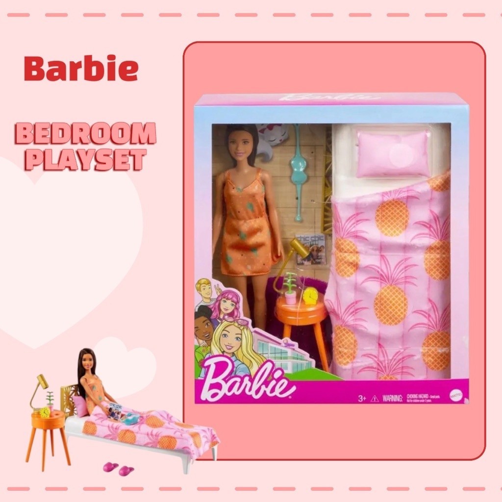 บาร์บี้ Barbie 🛏️ BEDROOM FURNITURE PLAYSET 🪟 เตียงนุ่มๆอุ่นสบาย