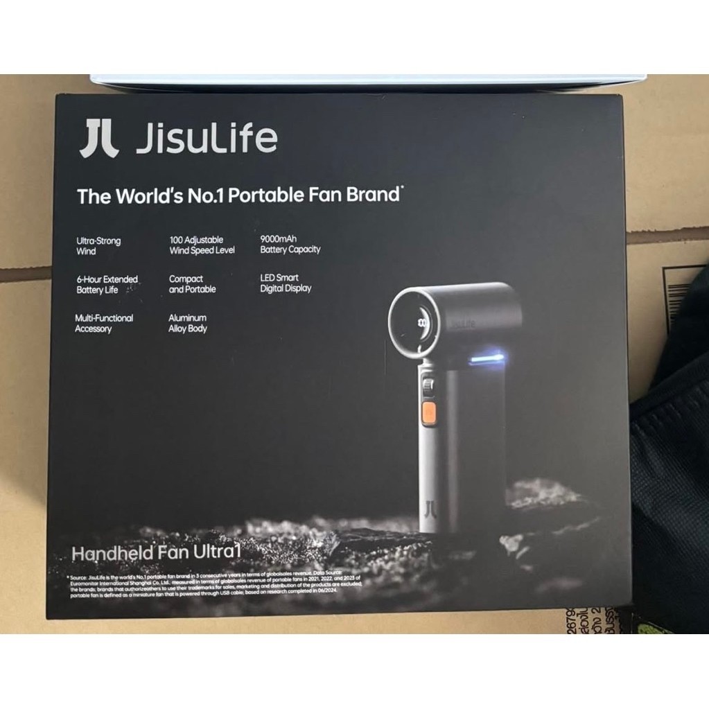 พัดลมมือถือ JISULIFE Ultra1 พร้อมหน้าจอ LED สีเทา (Dark Grey)