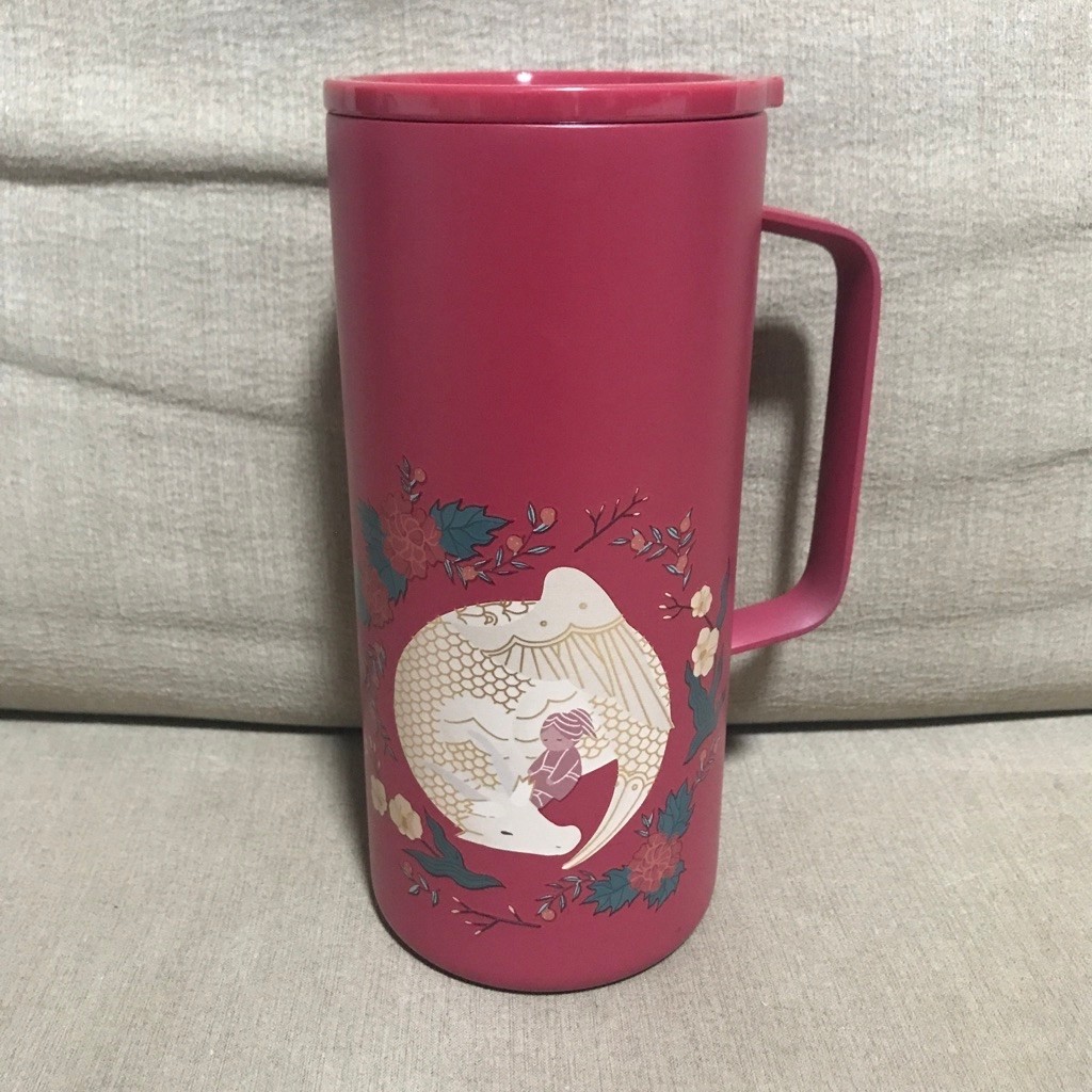 งานสะสม Starbucks Dragon in floral Rim mug Stainless Steel Tumbler 17 fl. oz / 50ml.
